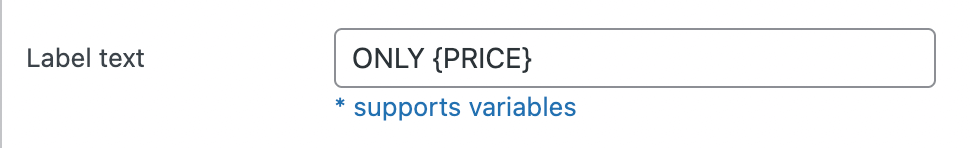 Price text variable