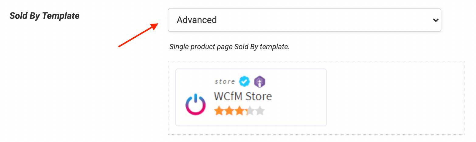 WCFM 'Sold By Template' option