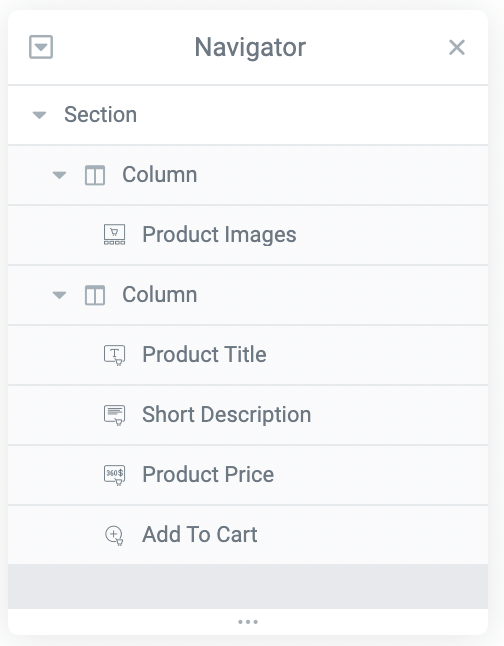 Product page structure