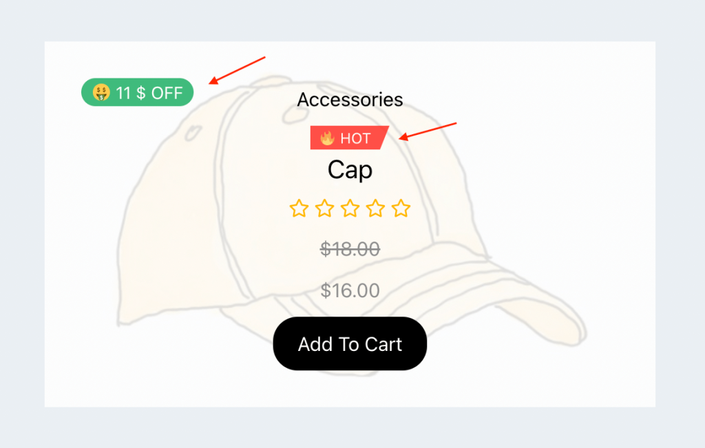 WooCommerce product slider widget with labels