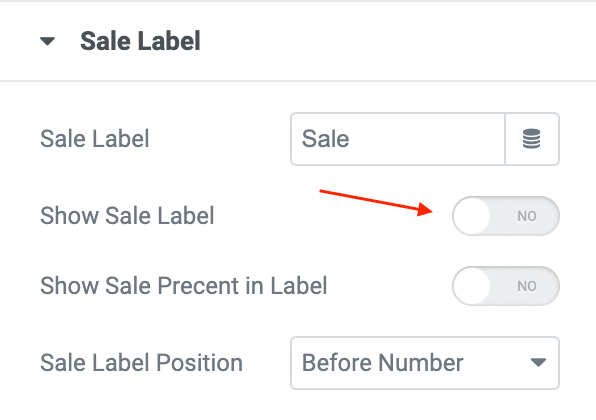 Hide default sale label 