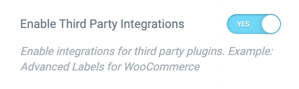 'Enable Third Party Integrations' option