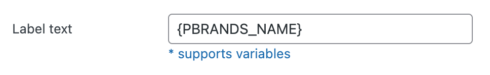 {PBRANDS_NAME} text variable