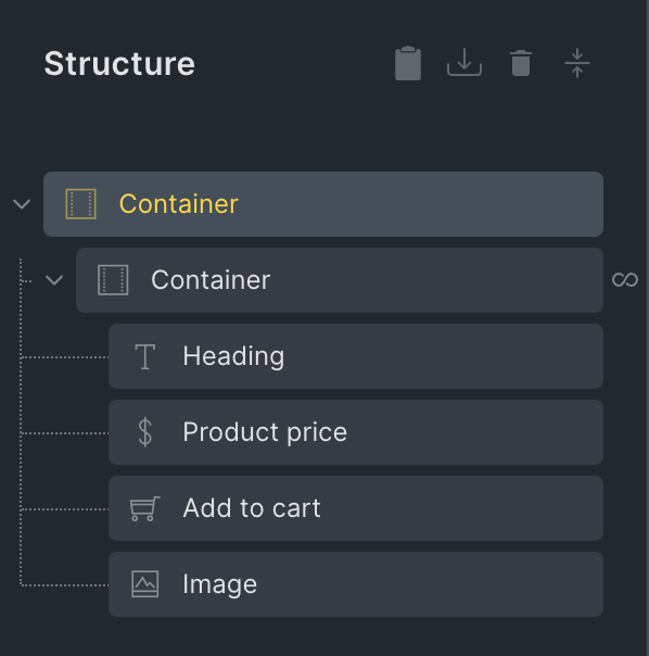 Page structure inside Bricks editor